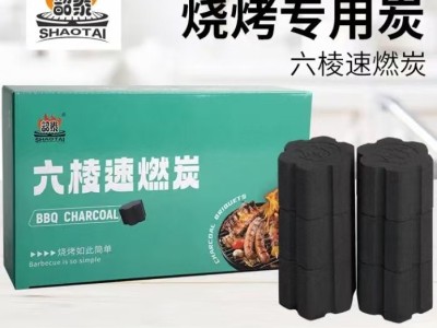 韶泰六棱速燃炭烧烤炭